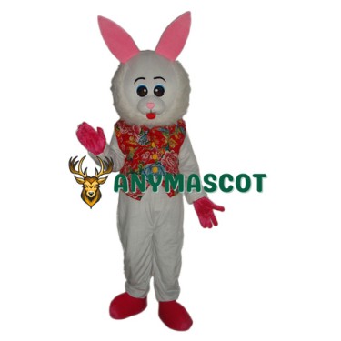 Furry Face Rabbit Mascot Adult Costume