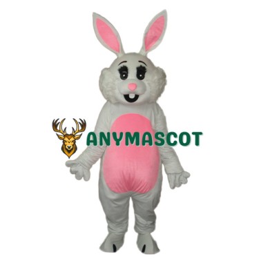 Pink Ears Rabbit Mascot Adult Costume