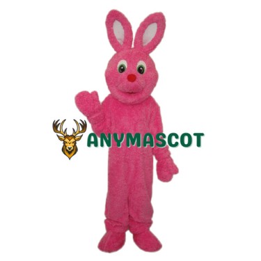 Pink Furry Rabbit Mascot Adult Costume
