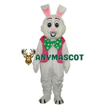 Pink Vest Rabbit Mascot Adult Costume