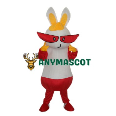 Yellow Hat Rabbit Mascot Adult Costume