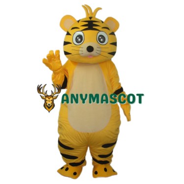 Small Yellow Tiger Mascot Adult Costume