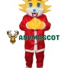 Yellow face Christmas Tiger Mascot Adult Costume
