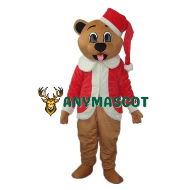 Brown Christmas Bear Mascot Adult Costume
