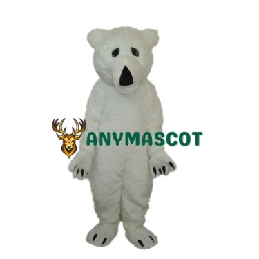Long Wool Polar Bear Mascot Adult Costume
