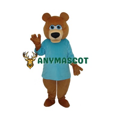 Mr.Bear in Blue T-shirt Mascot Adult Costume