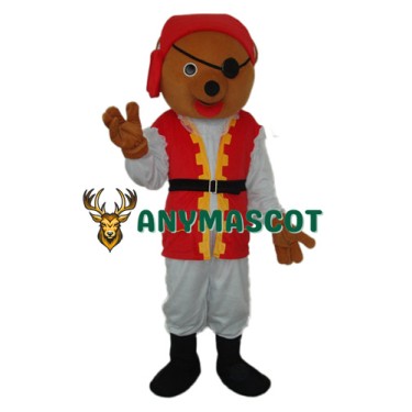 Pirate Bear Mascot Adult Costume