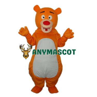 Short-haired Orange Bear Mascot Adult Costume