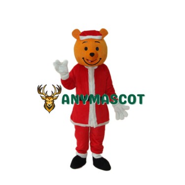 Yellow Christmas Bear Mascot Adult Costume