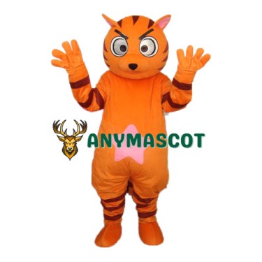 Orange Star Cat Mascot Adult Costume