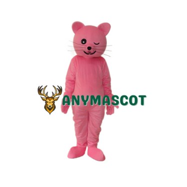 Pink Cat Mascot Adult Costume