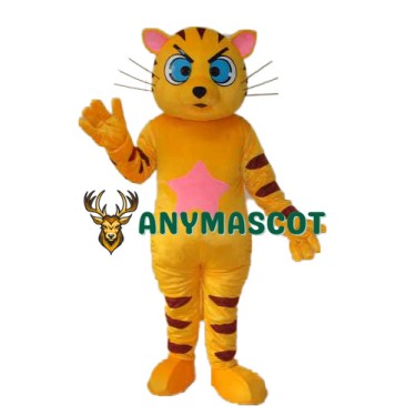 Yellow Star Cat Mascot Adult Costume