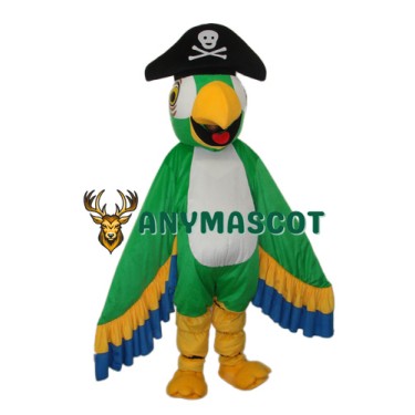 Green Pirate Parrot Mascot Adult Costume