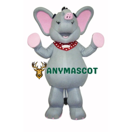 Grey & Pink Elephant Mascot Costume 