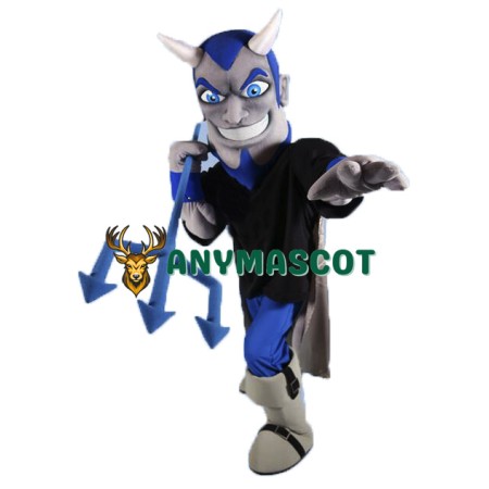 Grey & Blue Devil Mascot Costume