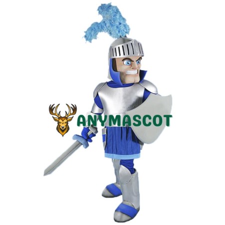Silver & Blue Knight Mascot Costume
