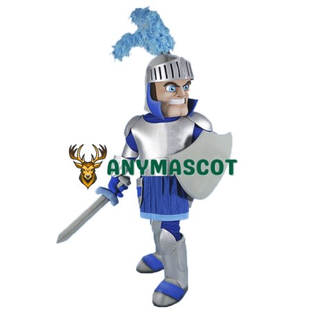 Blue & Silver Knight Mascot Costume
