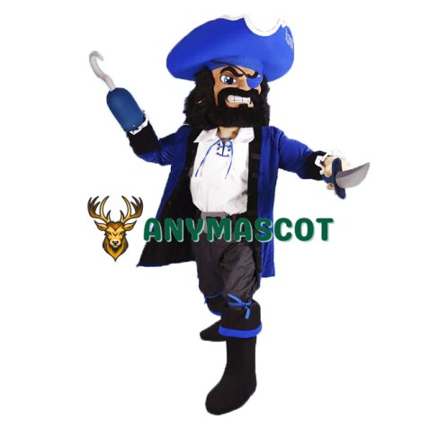 Blue Pirate Mascot Costume