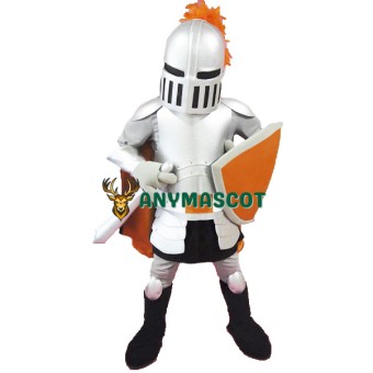 Silver Knight Mascot Costume