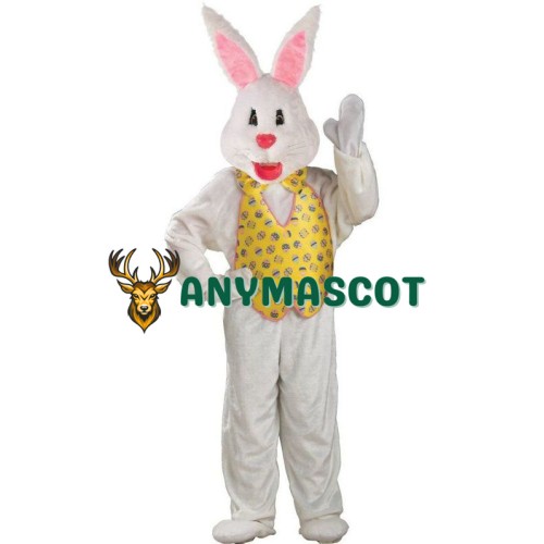 White Adult Easter Bunny Mascot Costume
