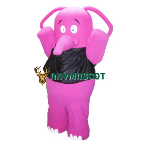Fat Pink Elephant Mascot Costume