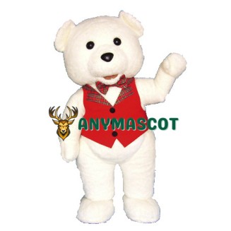 White Teddy Bear Mascot Costume