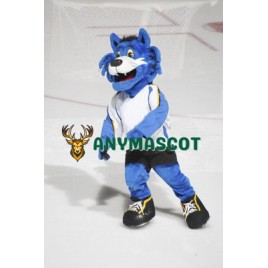 Blue Furry Tiger Mascot Costume