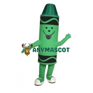 Green Crayon Mascot Costume