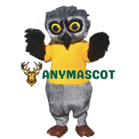 Grey Furry Owl Mascot Costume