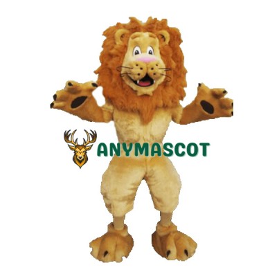 Happy Furry Lion Mascot Costume