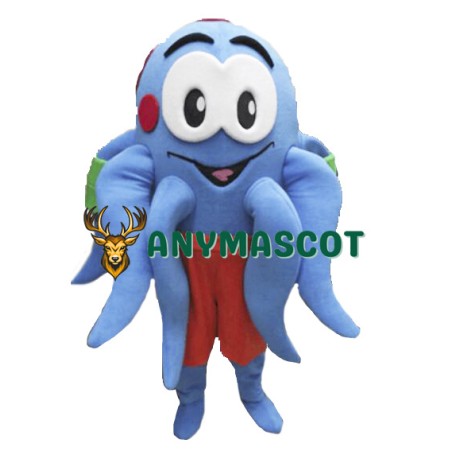Blue Octopus Mascot Costume