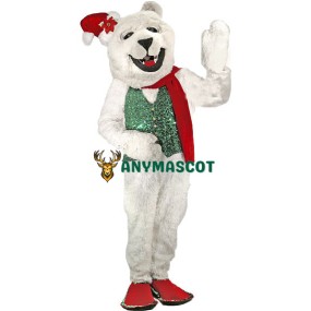 Holiday Polar Bear Mascot Costume