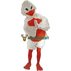 White & Red Duck Mascot Costume