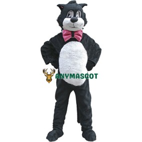Black White Cartoon Cat Mascot Costume
