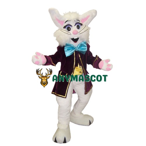 Cute White Bunny Mascot Costume
