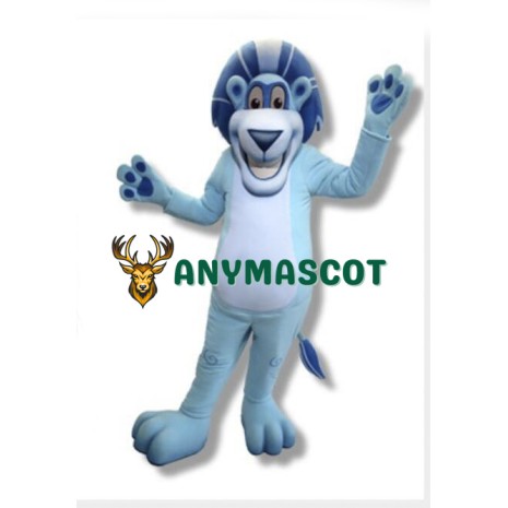 Blue Lion Mascot Costume