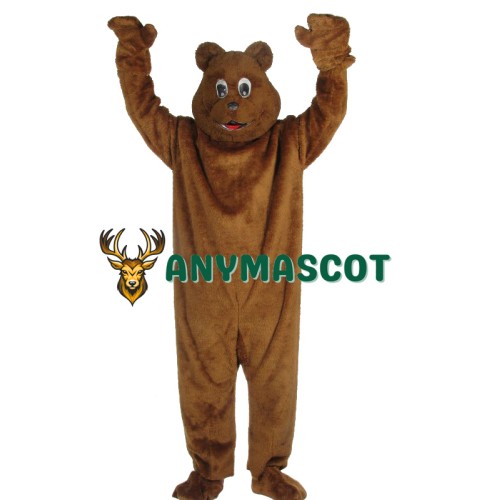 Happy Realistic Brown Bear Mascot Costume
