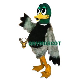 Green Furry Duck Mascot Costume
