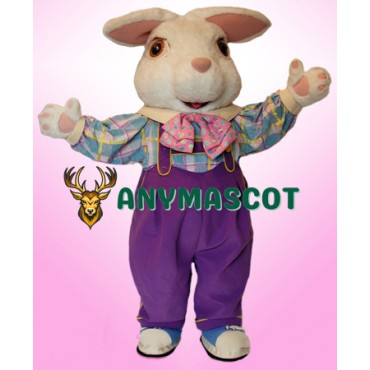 White Furry Easter Bunny Mascot Costume