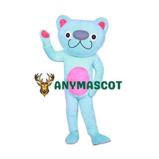 Cute Blue Cat Mascot Costume