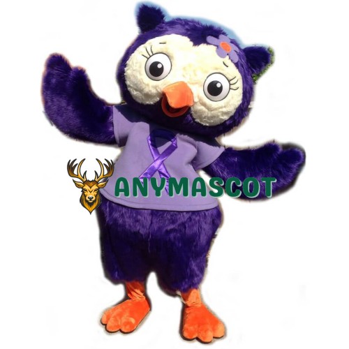 Beautiful Purple Owl Mascot Costume