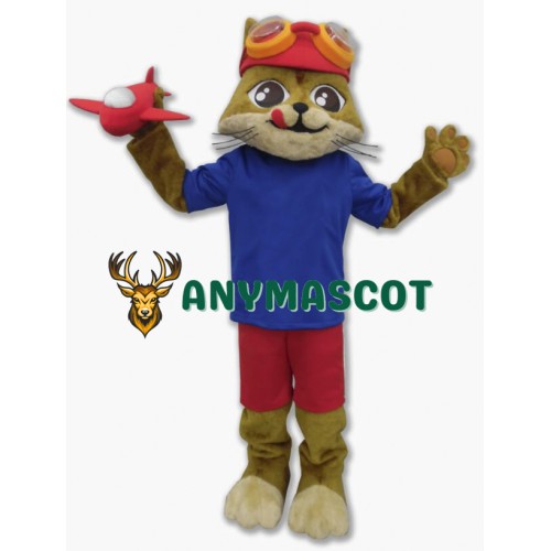 Pilot Cat Mascot Costume