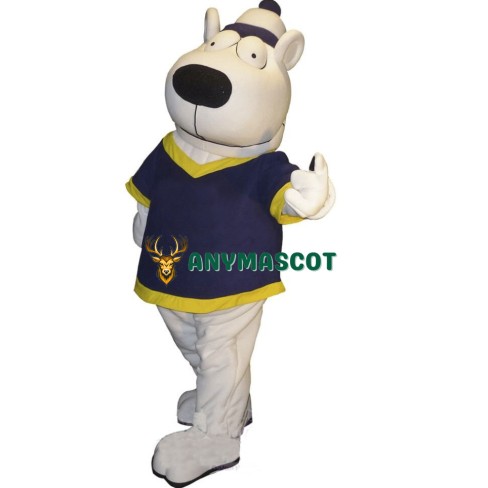 Big Eye White Bear Mascot Costume