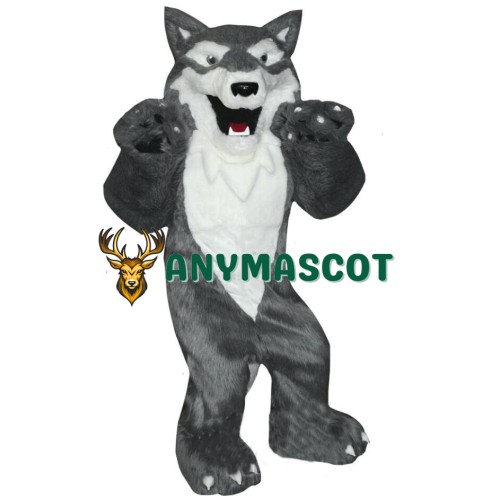 Grey & White Wolf Mascot Costume