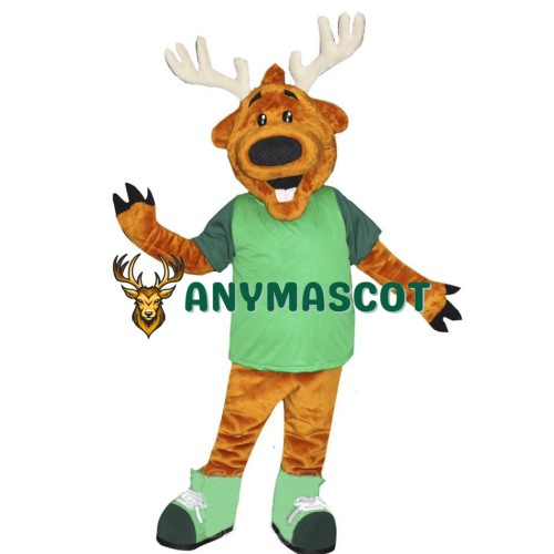 Happy Lightweight Deer Mascot Costume