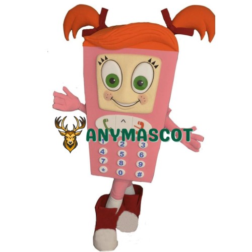 Pink Girl Cell Phone Mascot Costume