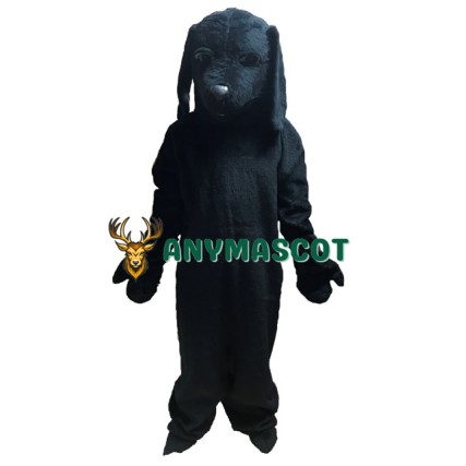 All Black Dog Mascot Costume