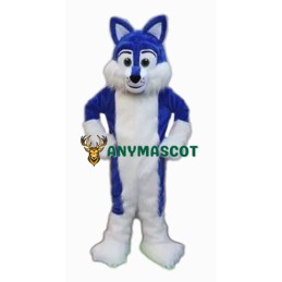 Blue Furry Husky Mascot Costume