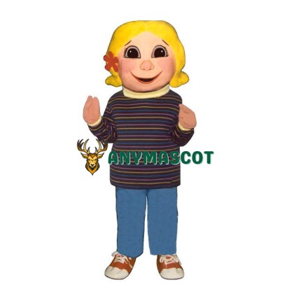 Yellow Hair Girl Mascot Costume