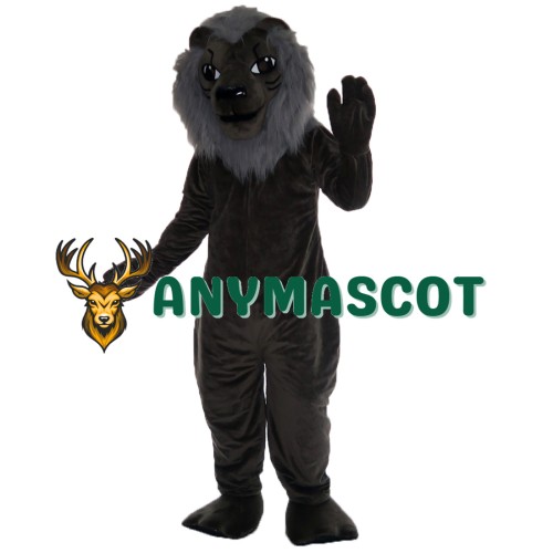Old Black Lion Mascot Costume